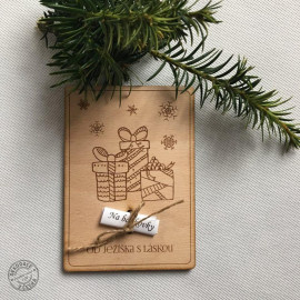 Vianočné drevené prianie nielen na bankovky