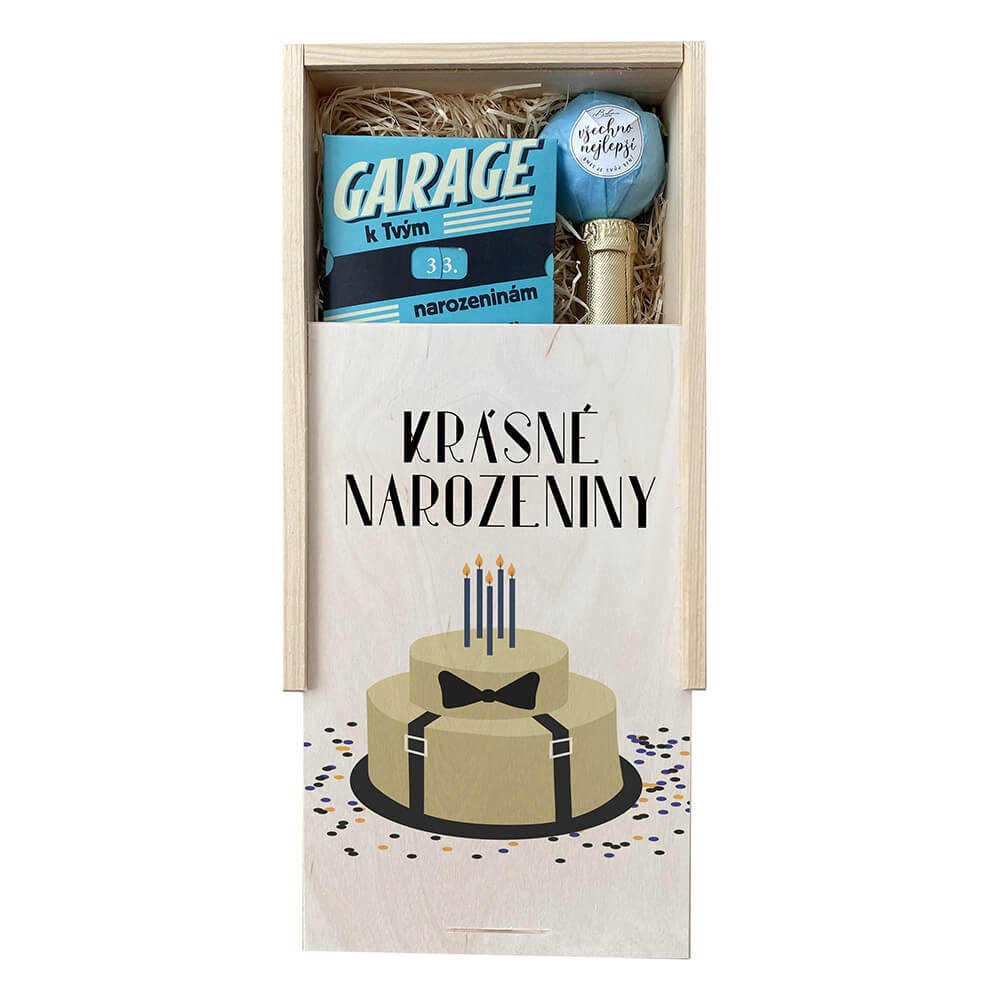 Drevená debna k narodeninám - pre mužov