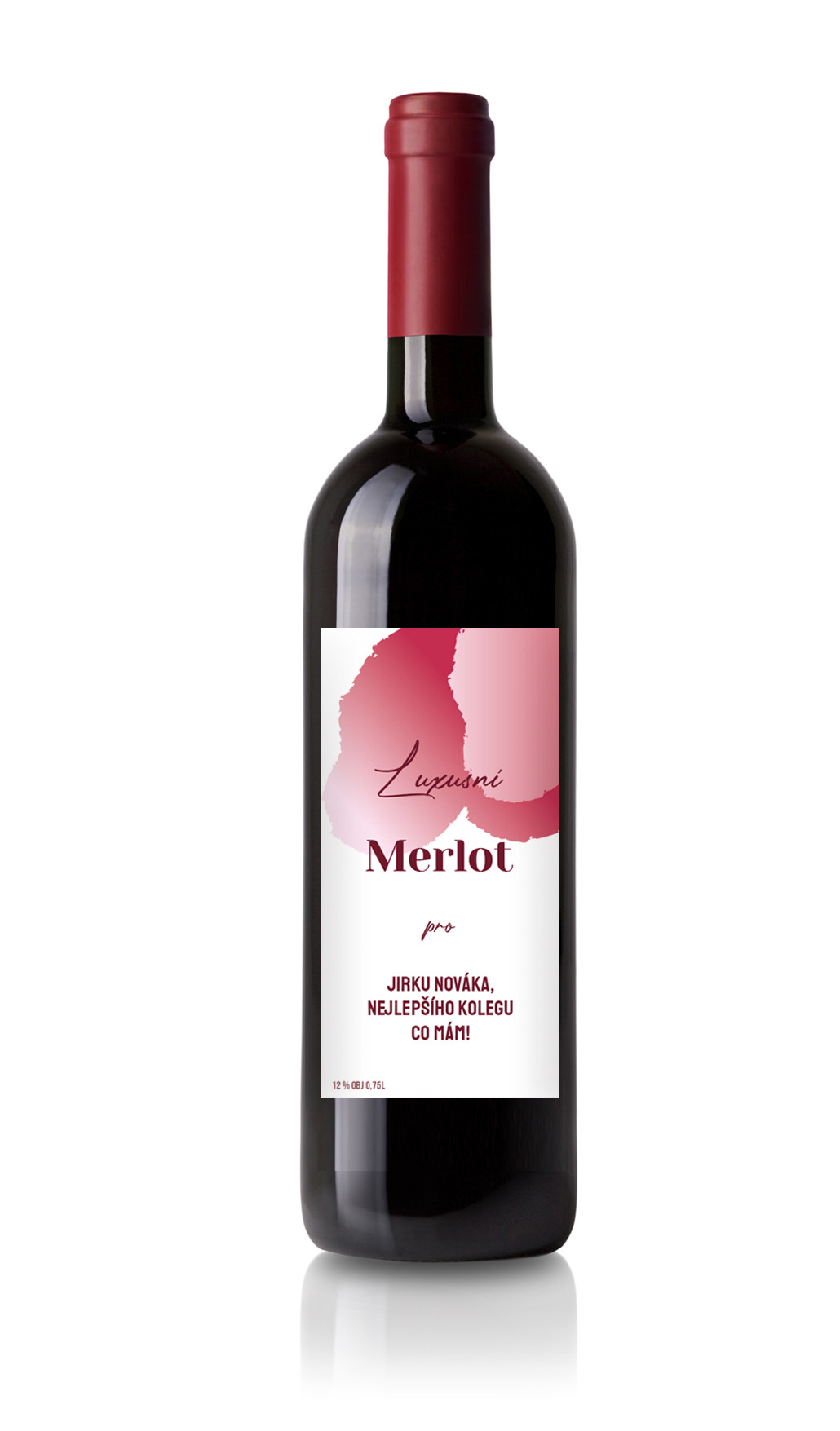 Darčekové víno Merlot s originálnou etiketou, Červené víno