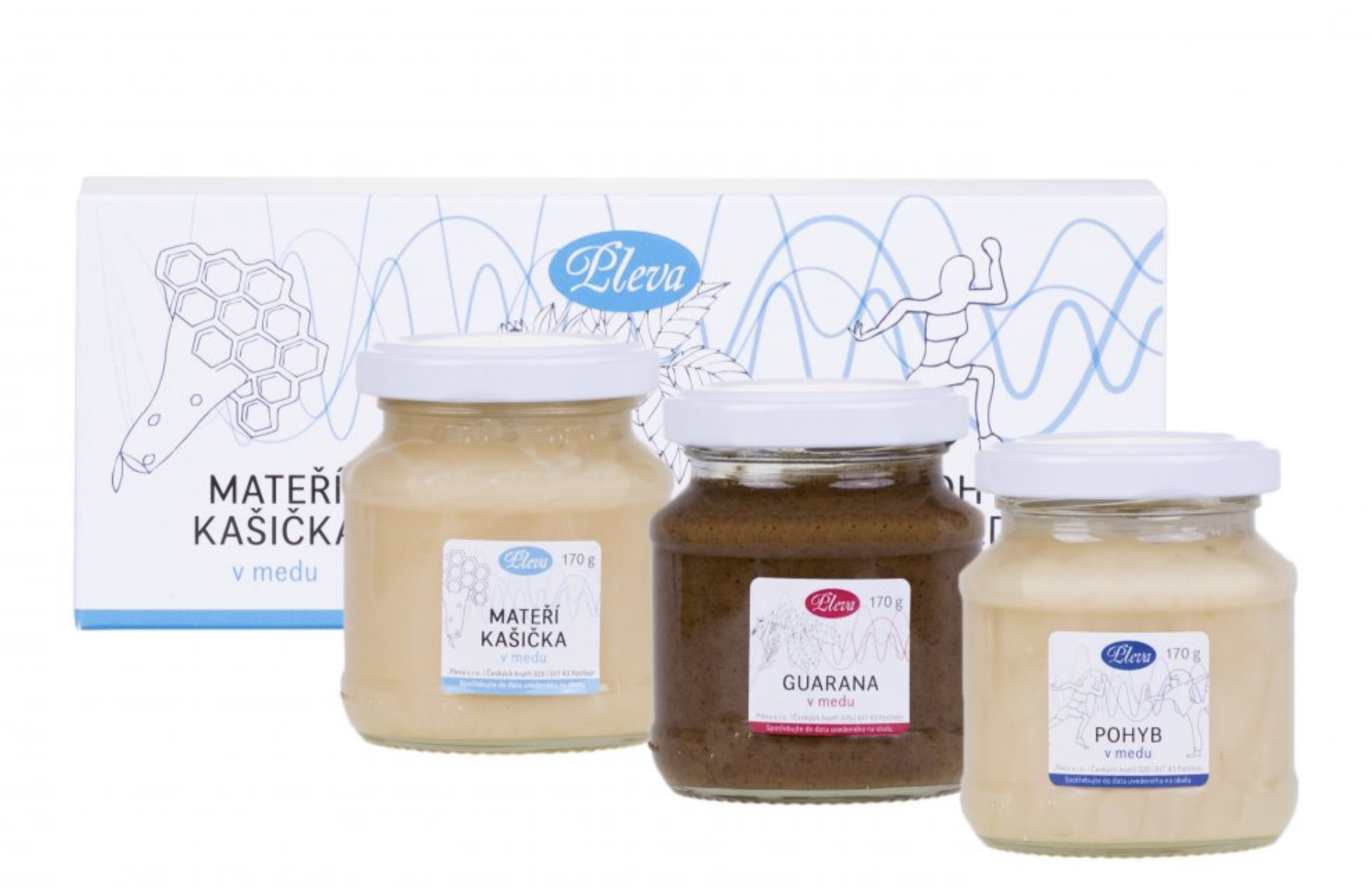 E-shop Darčeková súprava medov - materská kašička, guarana a pohyb v mede