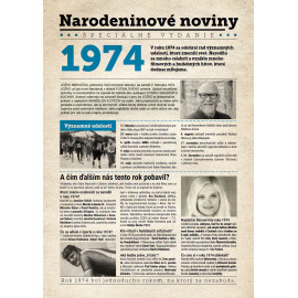 Narodeninové noviny 1974 s vlastným textom a fotografiou