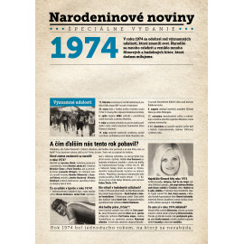 Narodeninové noviny 1974 s vlastným textom a fotografiou