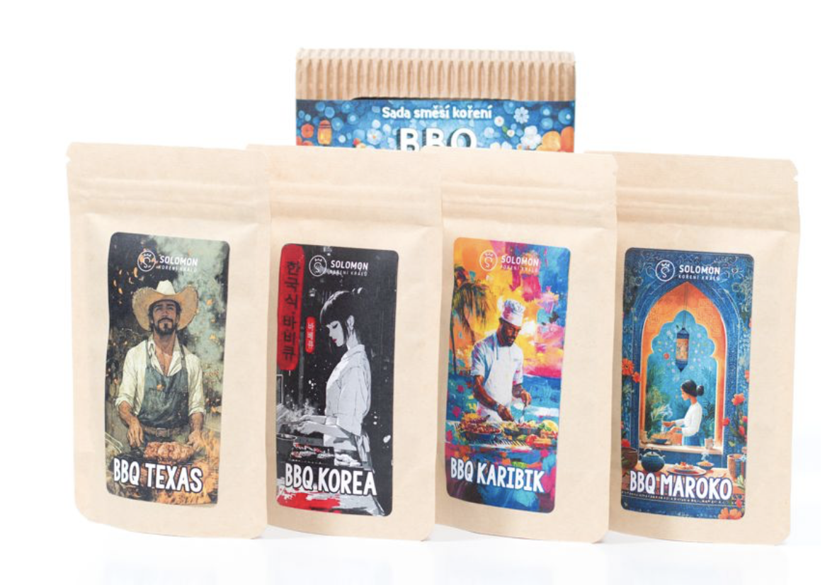 E-shop Darčeková súprava korenia BBQ - Kórea, Karibik, Maroko a Texas