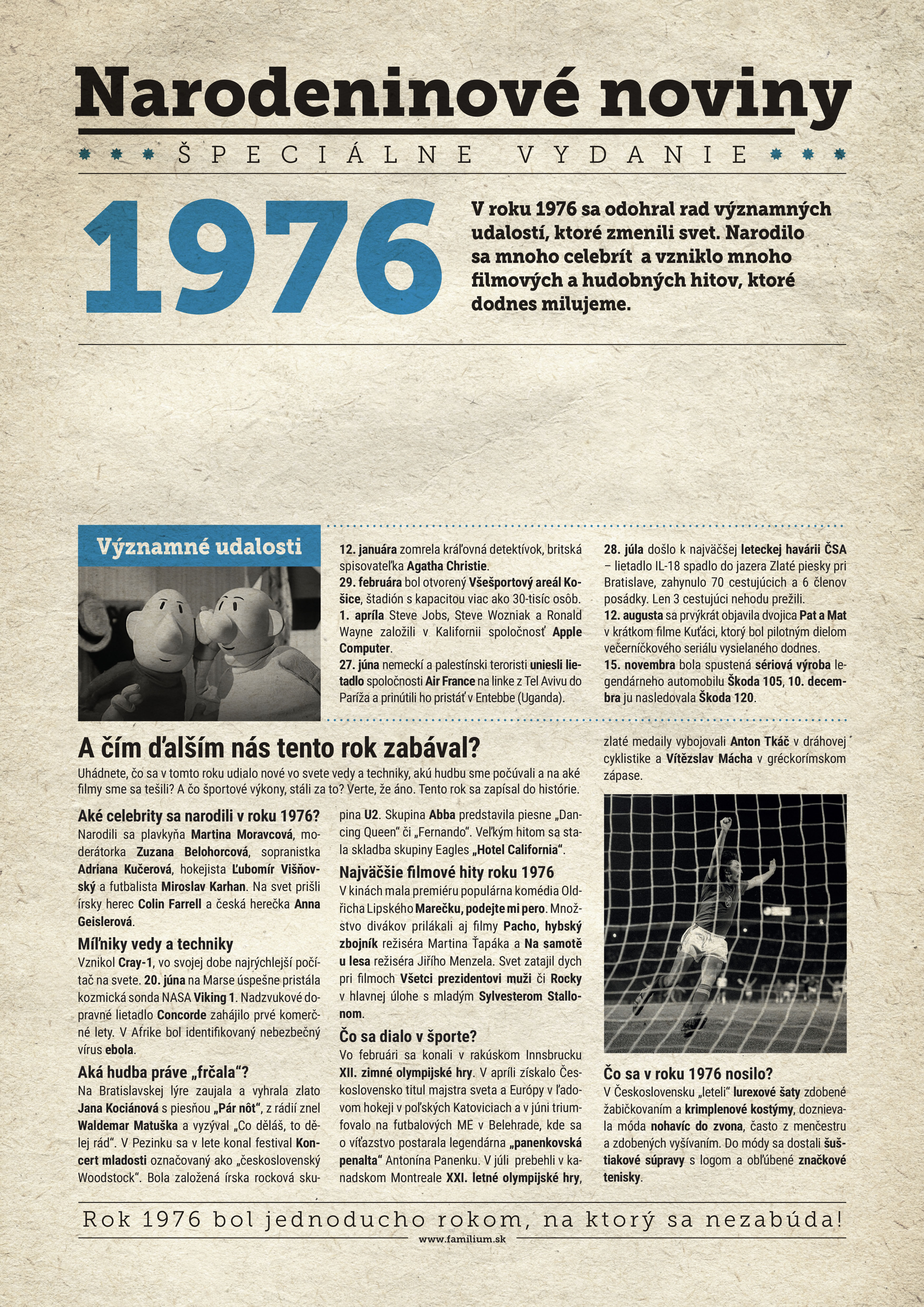 E-shop Narodeninové noviny 1976 s vlastnou fotografiou a textom, S fotografiou a textom