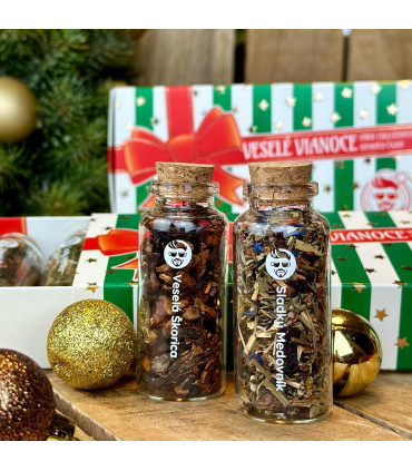 Vianočný šuplíček – darčeková sada sypaných čajov pre babičku a dedka | Babičkárstvo.sk