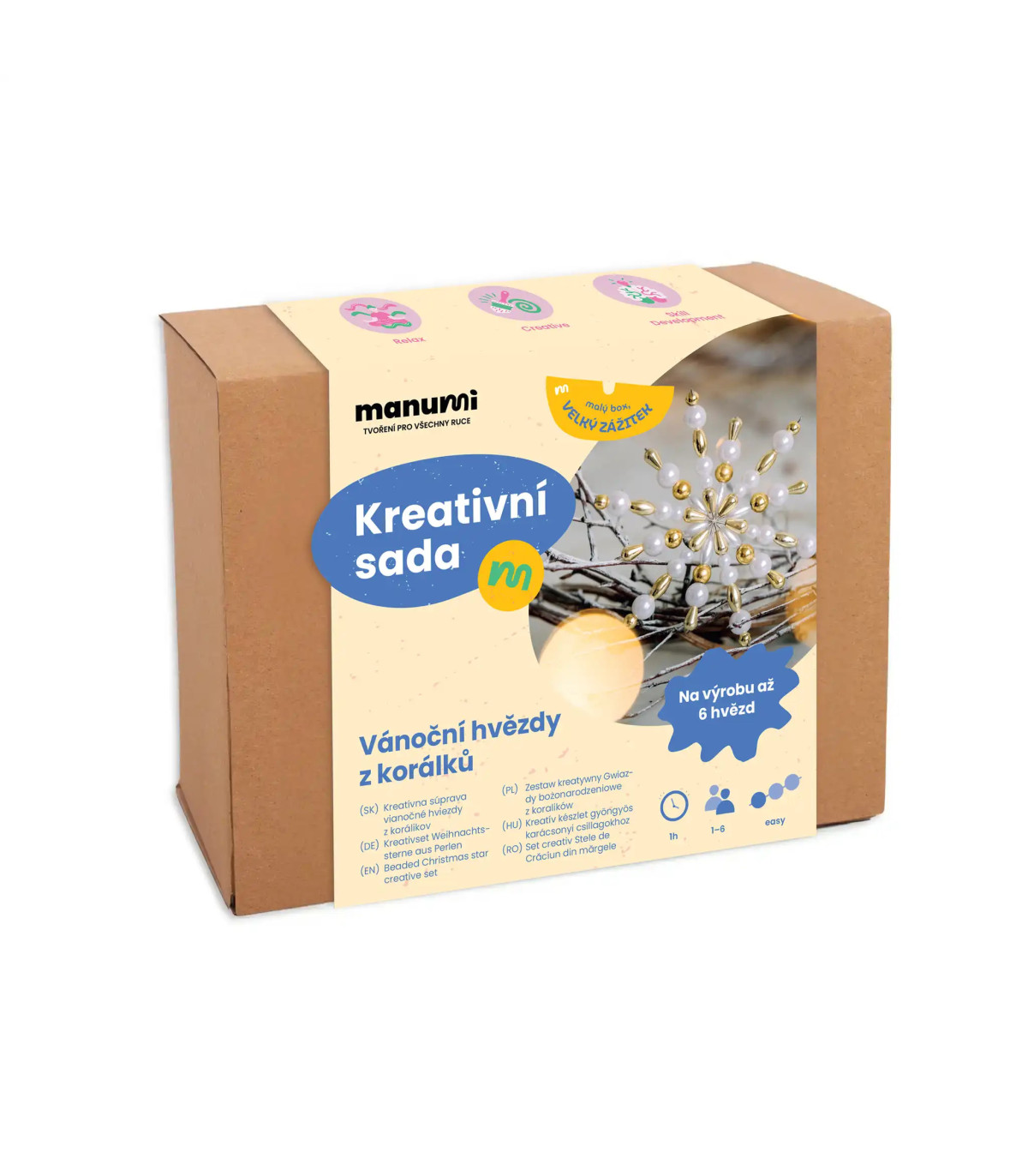 Kreatívna sada – vianočné hviezdy z korálikov | Darček pre babičku