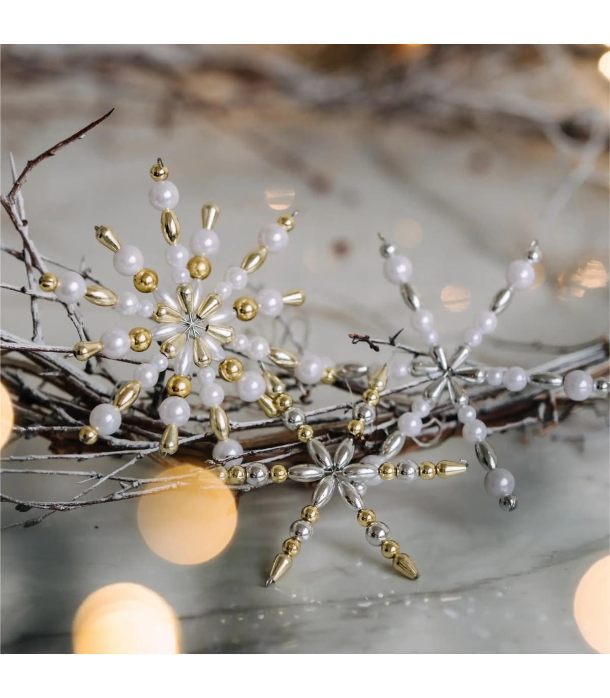 Kreatívna sada – vianočné hviezdy z korálikov | Darček pre babičku