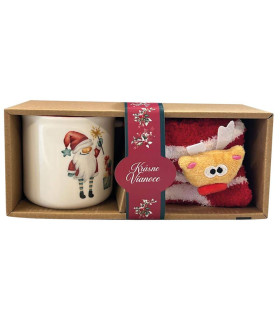 Vianočný darčekový set Krásne Vianoce – vianočný hrnček a ponožky