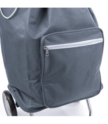 Nákupná taška na kolieskach s vreckom na zips pre ľahké nakupovanie