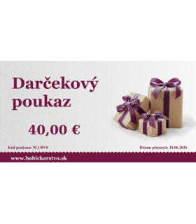 Darčekový poukaz 40 EUR