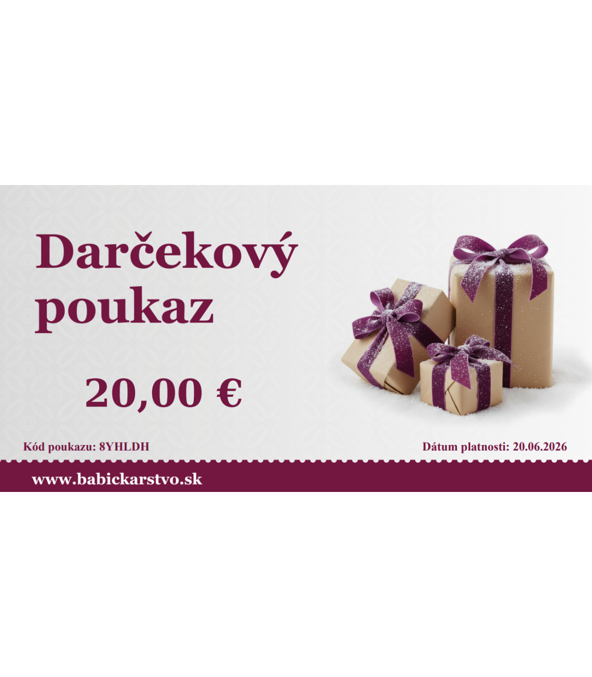 Darčekový poukaz 20 EUR