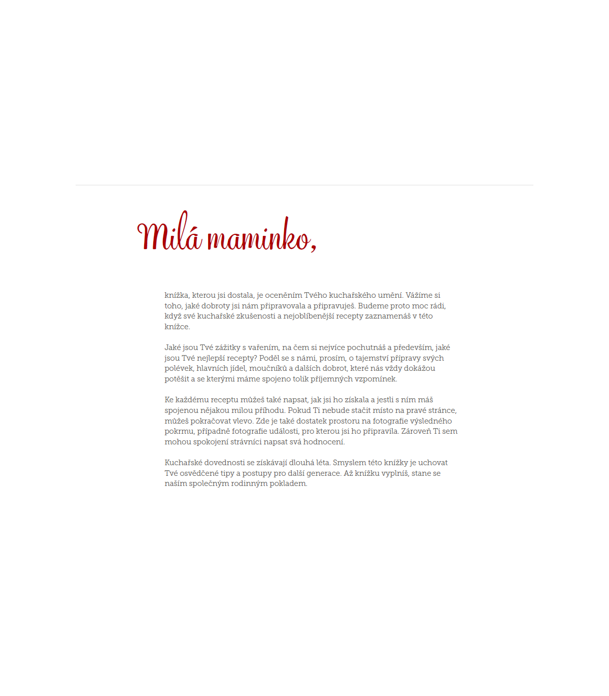 Maminko, vyprávěj o vaření