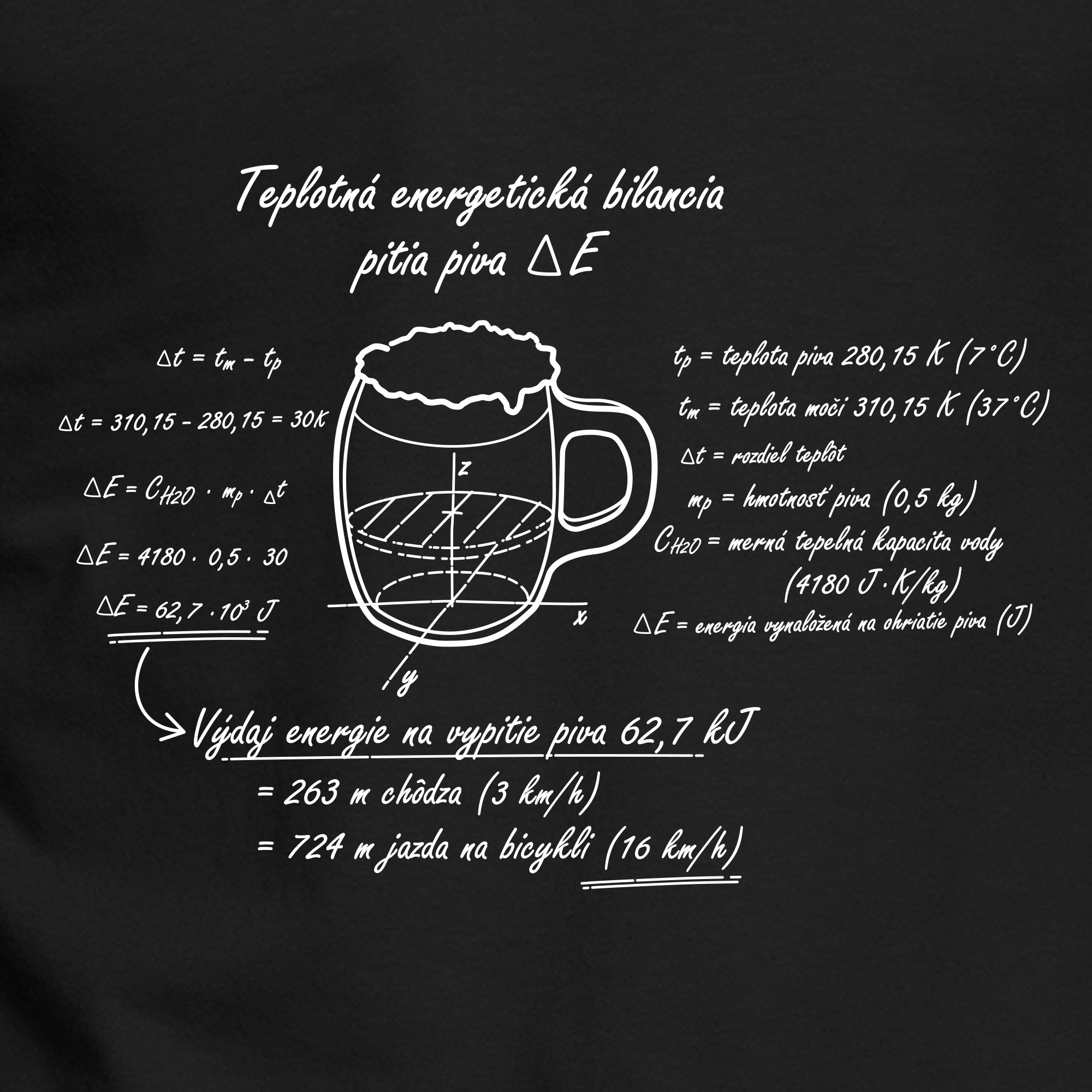 Originálne tričko Energetická bilancia piva, S